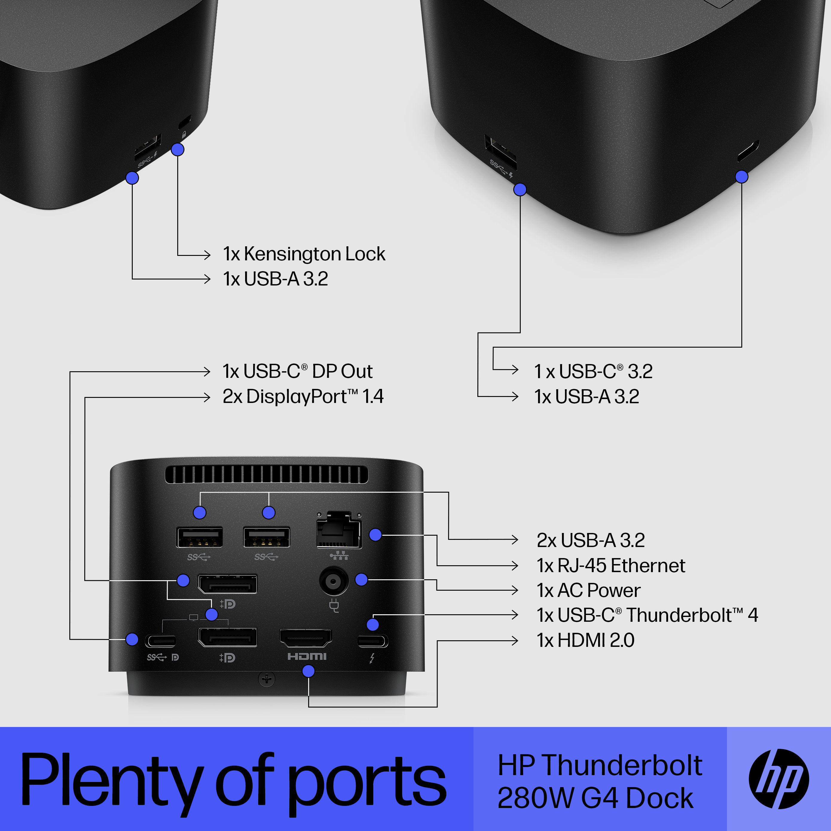 HP Thunderbolt Dock 280W G4 w/Combo Cable design and build