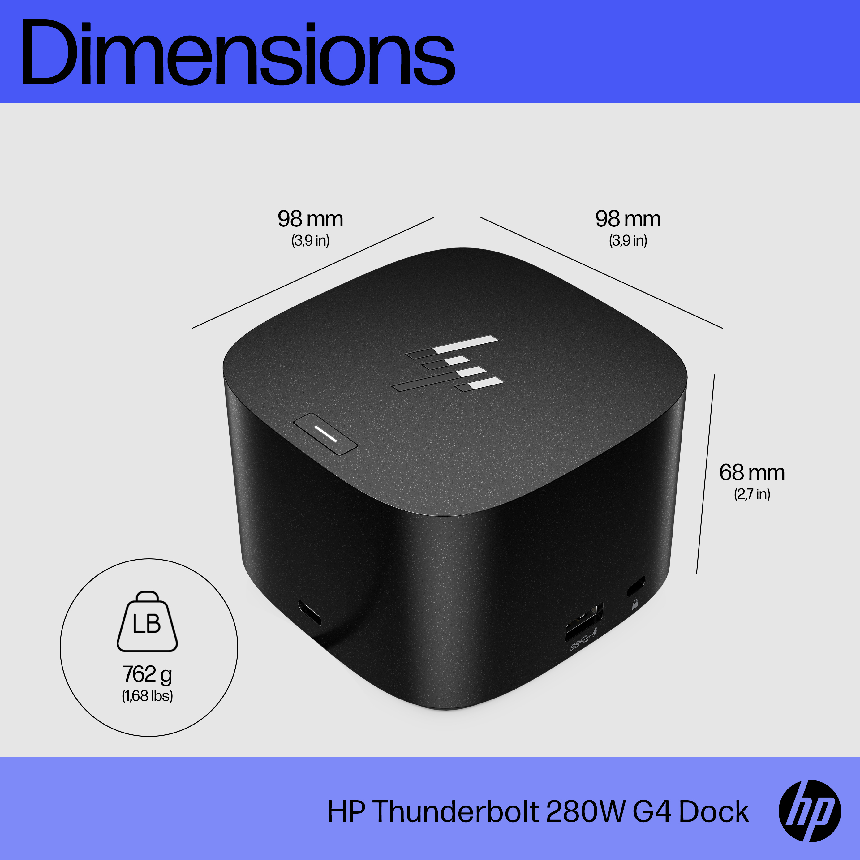 HP Thunderbolt Dock 280W G4 w/Combo Cable design and build