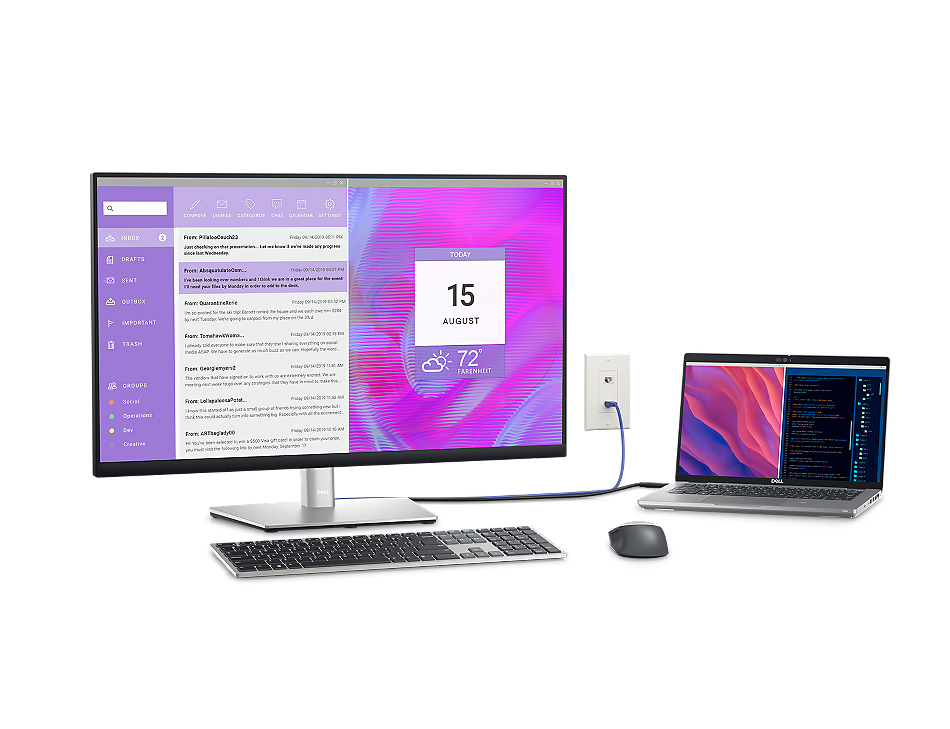 Dell P Series 27 USB-C Hub Monitor - P2723DE turn your workspace into an organised productivity hub