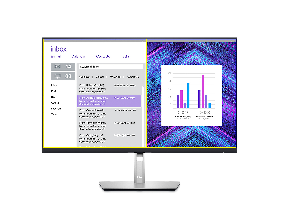 Dell P Series 27 USB-C Hub Monitor - P2723DE advanced multitasking with dell display manager