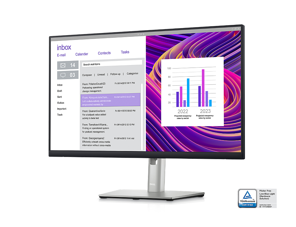 Dell P Series 24 USB-C Hub Monitor - P2423DE comfortable and efficient productivity