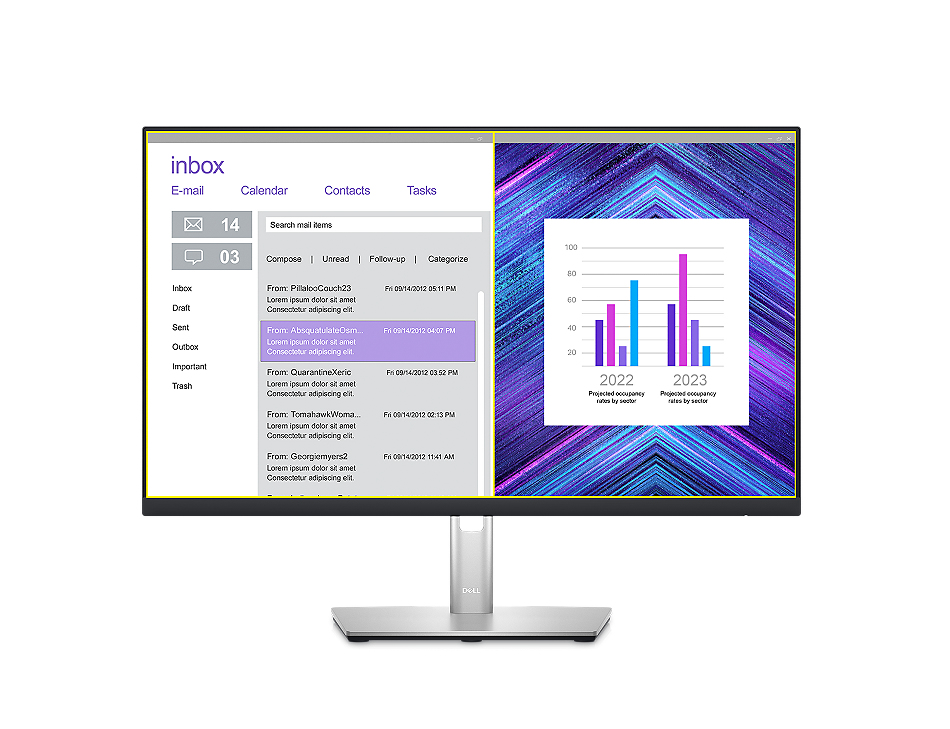 Dell P Series 24 USB-C Hub Monitor - P2423DE advanced multitasking with dell display manager
