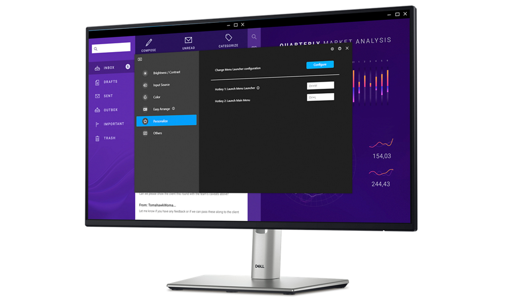 Dell Pro Plus P2425H computer monitor improved dell display manager